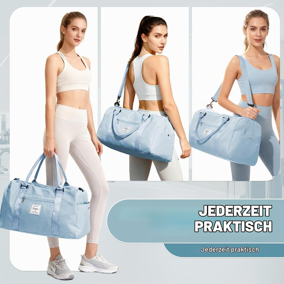 Sport Duffel Bag Damen Herren Sporttasche mit Schuhfach &amp; Nassfach Reisetasche Handgepäck Tasche Spo