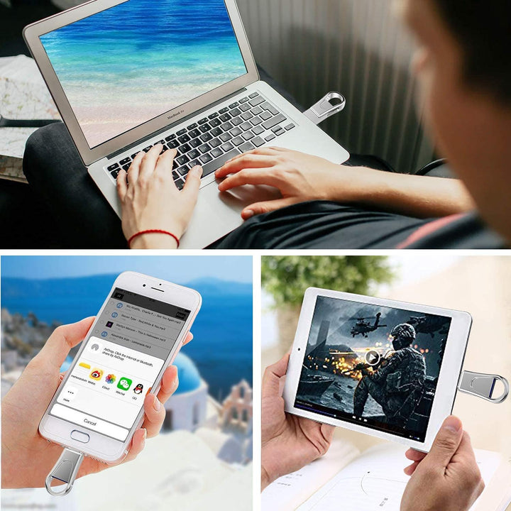 RAOYI USB C Stick 128GB Mini USB 3.0 & Type C 2-IN-1 OTG Flash Laufwerk Dual USB C Speicherstick Met