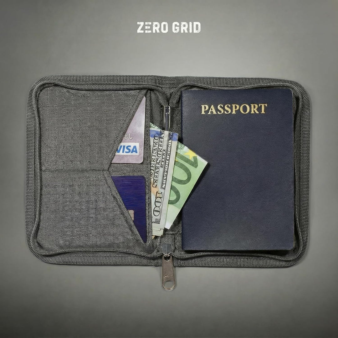 Zero Grid Reisepasshülle – Reisedokumenten-Halter mit RFID-Blockierung Shadow, Shadow