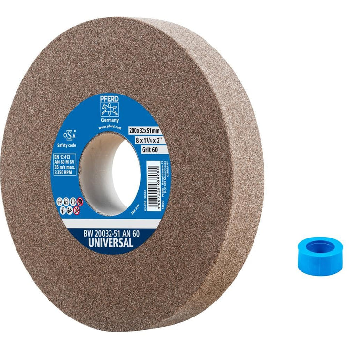 PFERD Schleifbockscheibe UNIVERSAL, 200x32x51mm, A60, 39009720 – Harte Schleifscheibe für universell