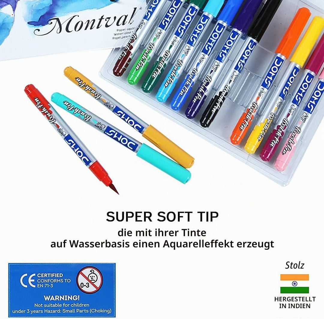 DOMS Ungiftiger Pinselstift in Kartonschachtel (14 verschiedene Farbtöne x 1 Set)