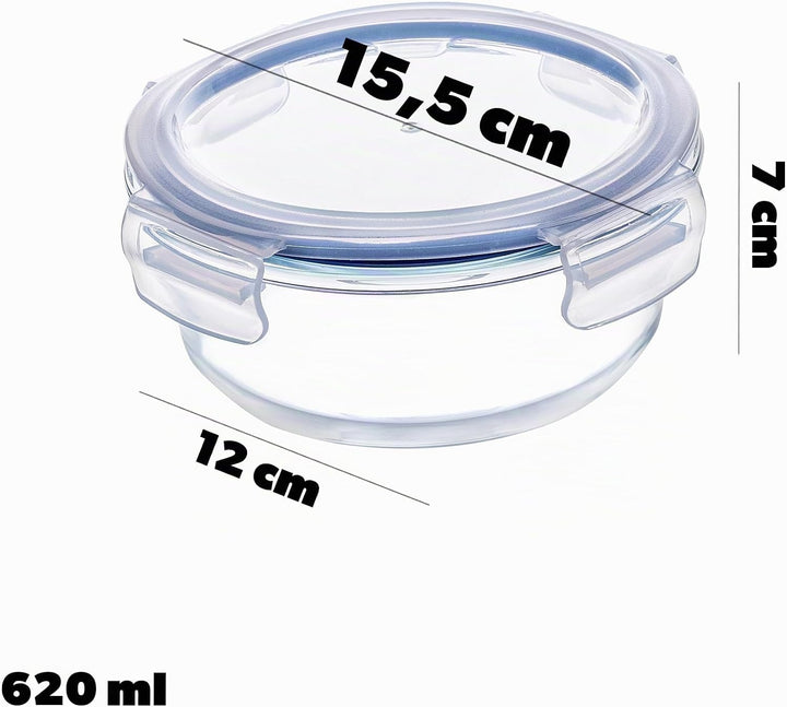 KADAX 3er Set Hitzebeständige Glasbehälter mit Deckel, Lebensmittelbehälter aus Robustem Glas, Aufbe