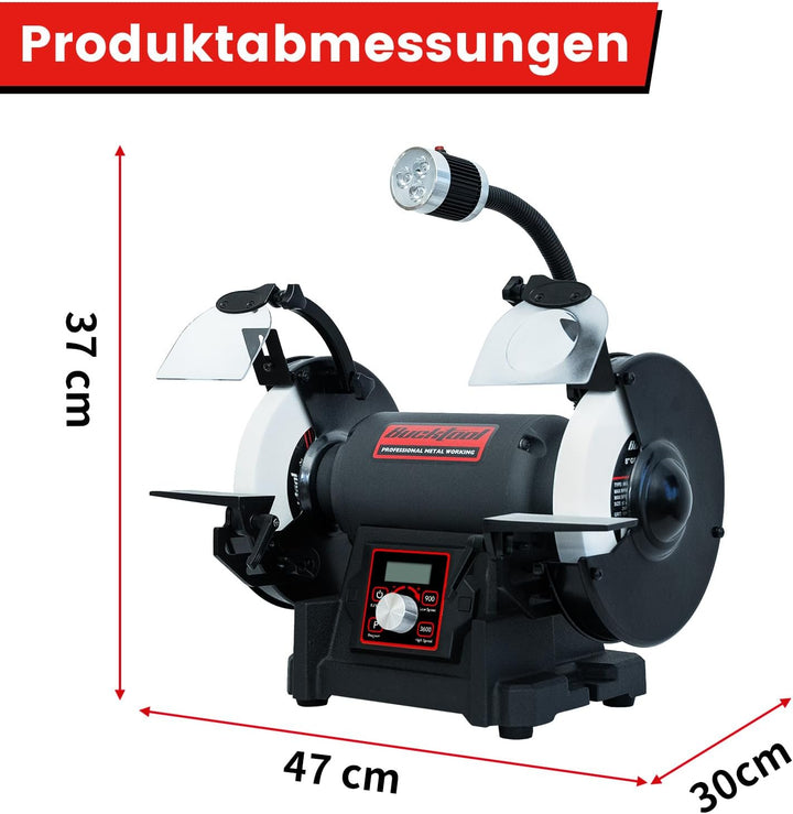 Bucktool 200mm Variabler Tischschleifer, VFD 750W Professioneller Schleifbock mit niedriger Vibratio