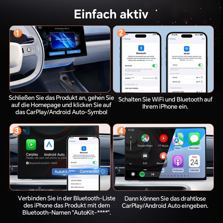 Carlinkit FireDrive Link Pro – TV-Stick-zu-CarPlay-Adapter, wandelt kabelgebundenes CarPlay in HDMI