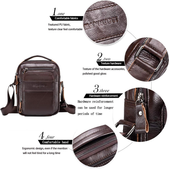 Herren Schultertaschen business freizeit reise Henkeltaschen echtleder vintage Handtaschen Braun, Br
