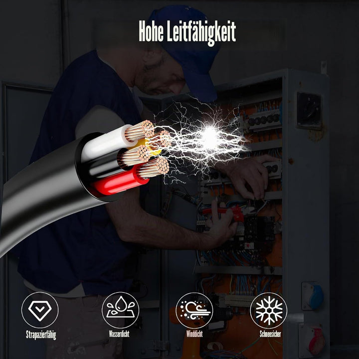 BEIJISTAR 10M Fahrzeugleitung 4x0,75mm² Rundkabel, 12V 24V 4 Adriges Anhängerkabel, 4 Adriges Elektr