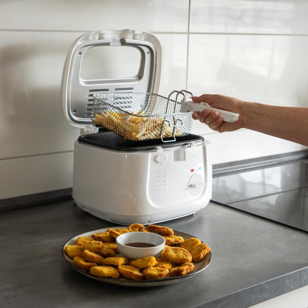 Clatronic® Fritteuse mit 2,5L Kapazität | Friteuse mit Fett | Friteuse Öl mit Geruchs- und Fettdunst