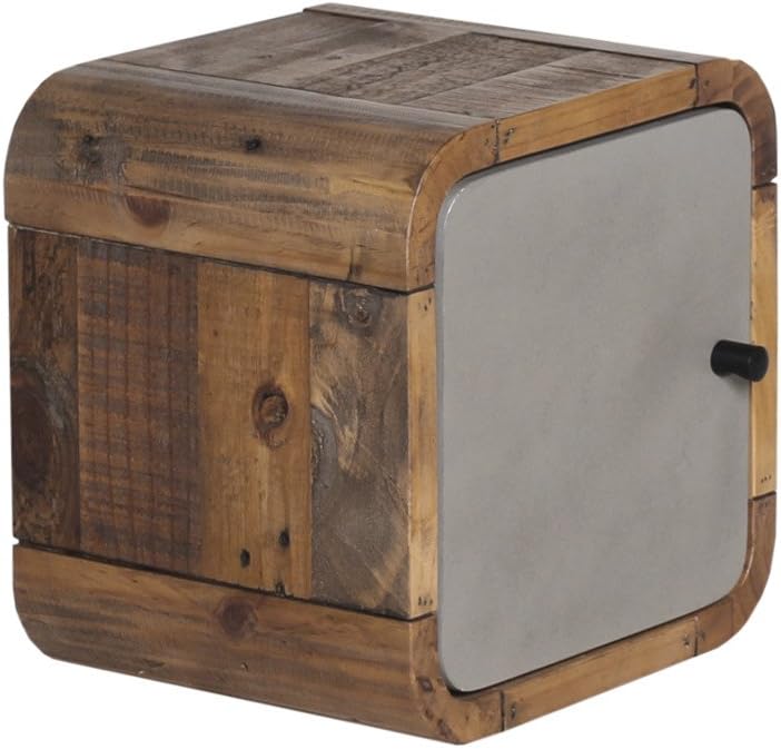 Woodkings® Badregal Dingle 30x30 Holz Pinie Natur rustikal und MDF in Betonoptik grau Badregal Regal