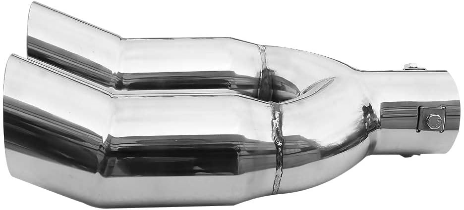 Auspuffblende Doppelrohr Endrohr Edelstahl Auto Endrohrblenden Auspuffendrohr Tuning Universell Scha