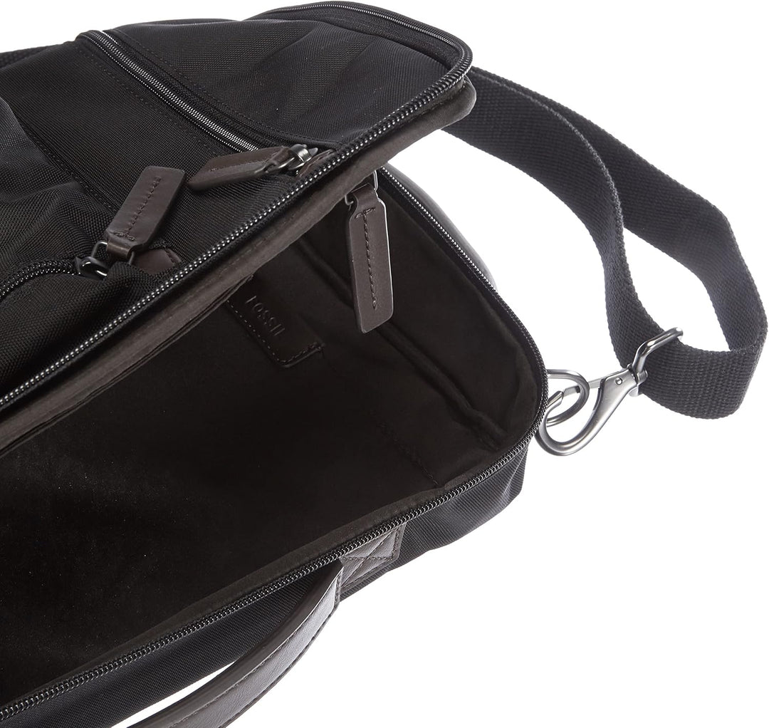 Fossil Herren Buckner Lederrucksack Schwarz, Schwarz