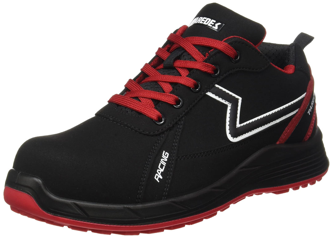 PAREDES Men's Alonso Industrial Shoe, Black and red, 6.5 UK