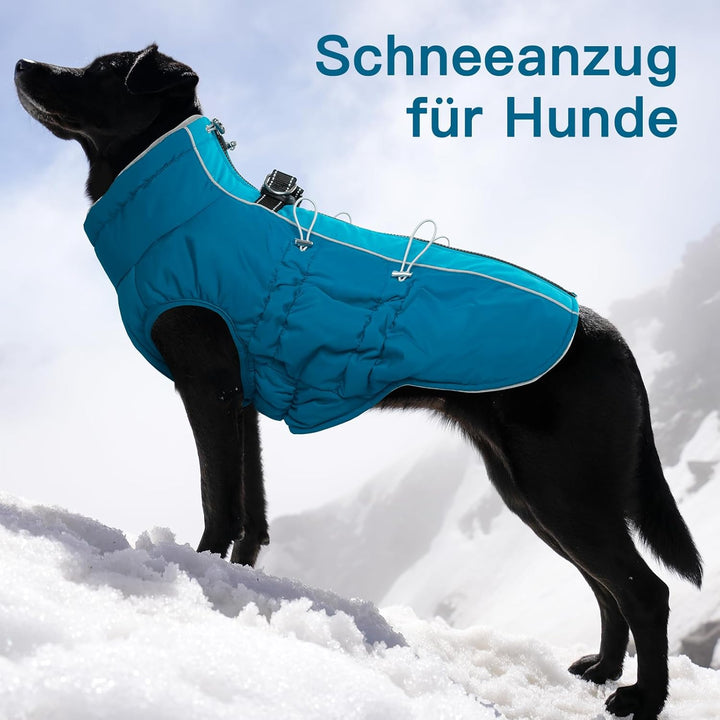 Hundemantel Winter, Ärmellose Hundejacke mit Durch Verstellbare Gummizüge, Rutschfester Reissverschl