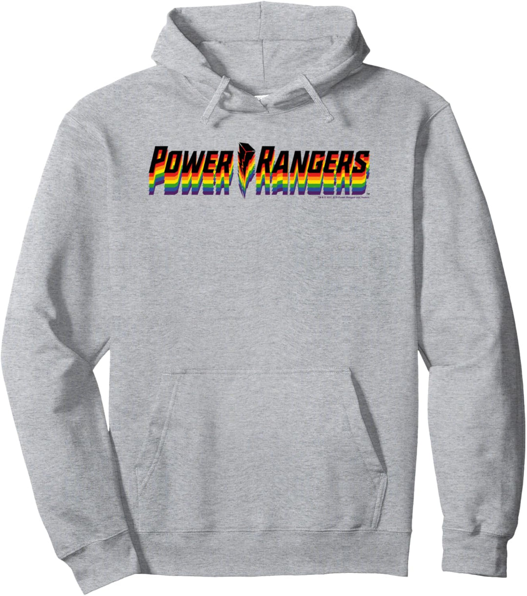 Power Rangers Rainbow 3D Outlined Logo Pullover Hoodie