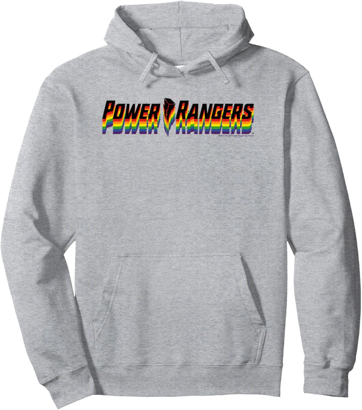 Power Rangers Rainbow 3D Outlined Logo Pullover Hoodie