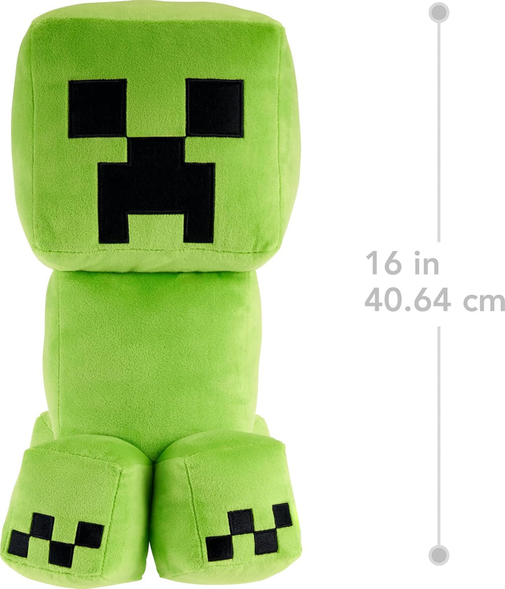 Mattel Massstabsgetreue, 50 cm grosse Minecraft Creeper Plüschfigur mit Pixeldesign und Details aus