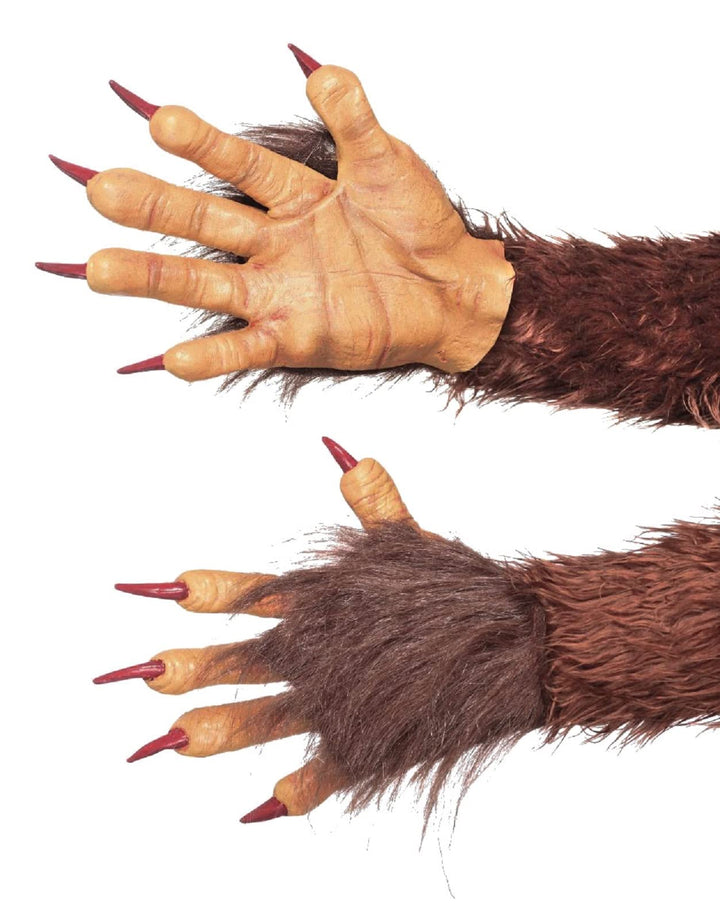 MIMIKRY Handschuhe mit Fell und Krallen für Bestie Dämon Werwolf Krampus Krallenhand Klauen Dämon Mo