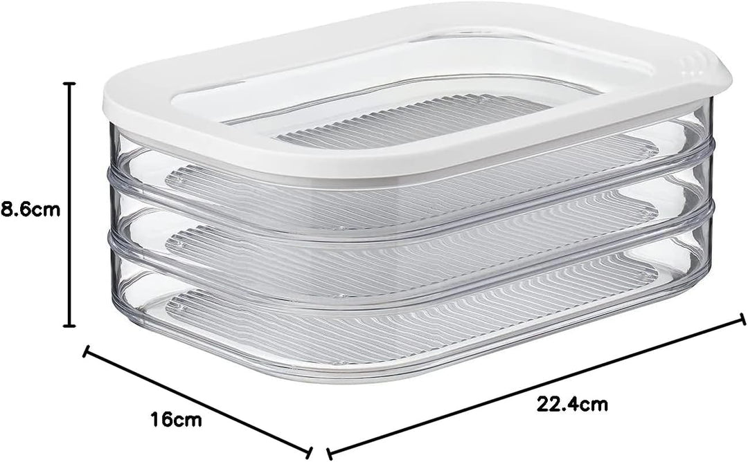 Mepal Aufschnittdose Modula 3-lagig Weiss – 1650 ml Aufschnittbox für den Kühlschrank – zur Aufbewah