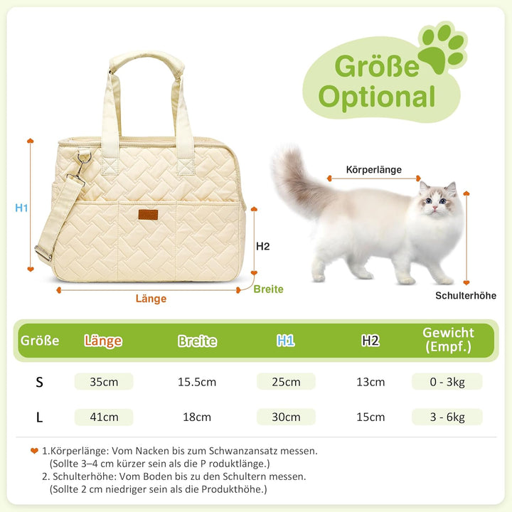 ALLSOPETS Katzentrage, Weiche Hundetransportbox für Kleine Hunde, Tragbare Transportbox für Hunde, R