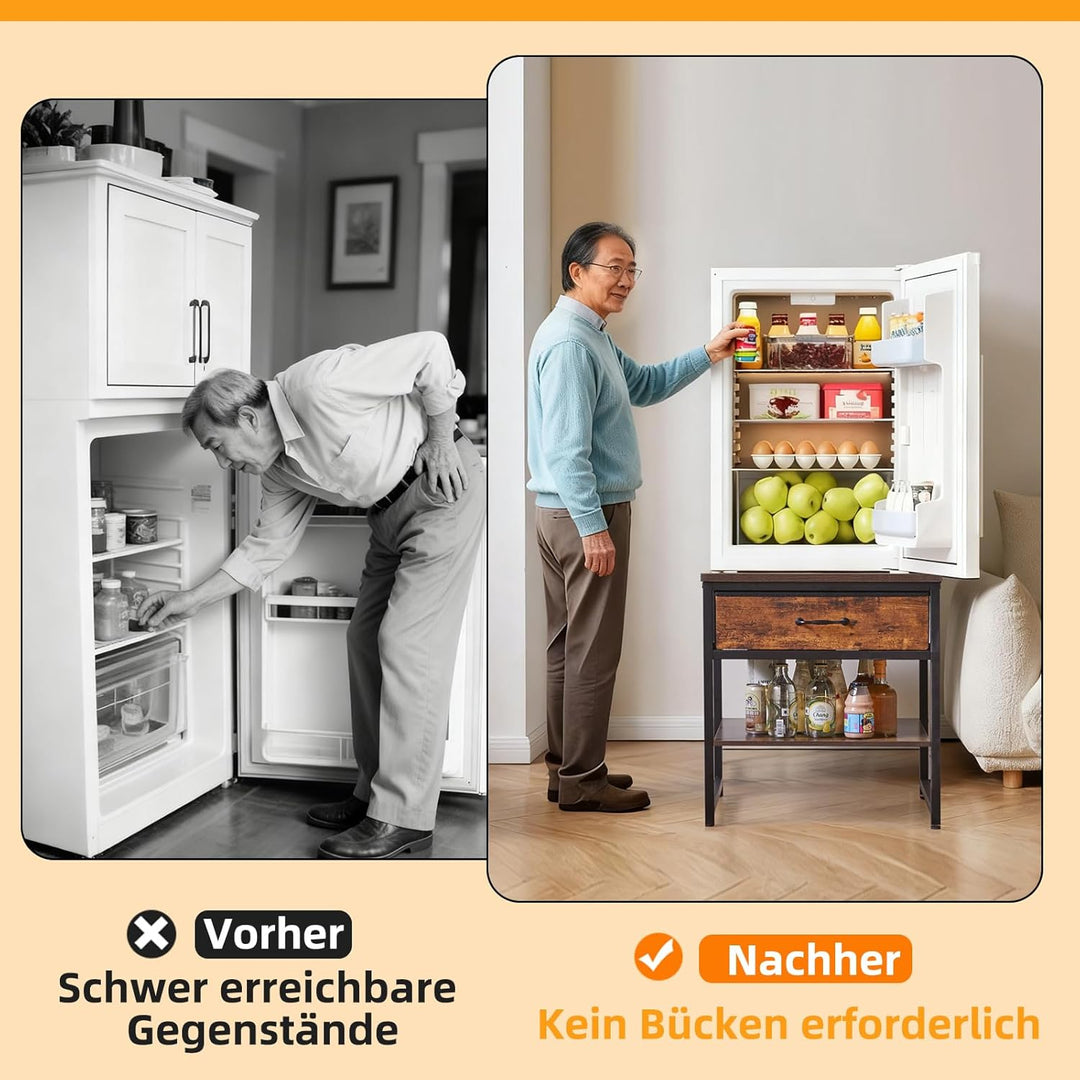 Aibiju Kleiner Tischständer, multifunktionaler Beistelltisch und Drucker-Akzenttisch mit Stoffschubl