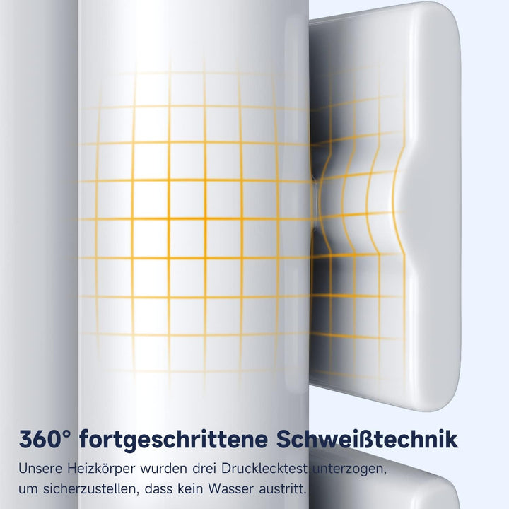 SONNI Badheizkörper Flach Handtuchtrockner 1038 x 400 mm Weiss Handtuchwärmer mit Multiblock Seitena