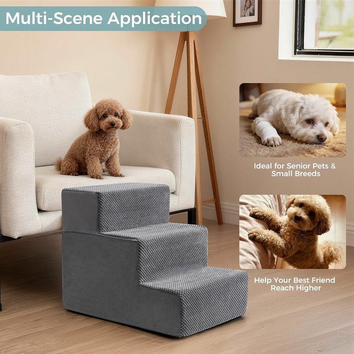 Hundetreppe &amp; Rampe für hohes Bett &amp; Sofa, 33-61 cm abnehmbare Haustiertreppe für kleine &amp; mittlere