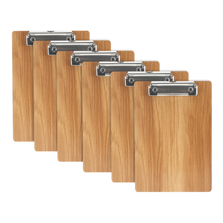 A5 Klemmbrett Holz,6 Stück Klemmbrett Schreibbrett mit Metalklemme,A5 Schreibplatte Klemmbretter Zwi