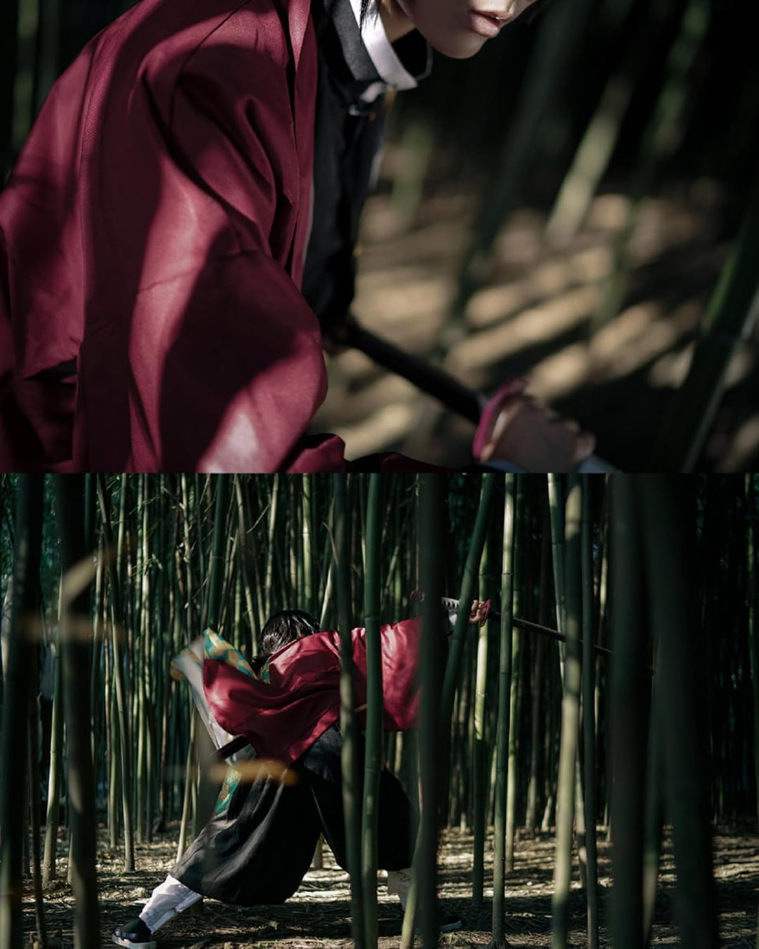 FCCAM Agatsuma Zenitsu Cosplay Kimono Vollständiger Satz Anime Zenitsu Cosplay Kostüm Erwachsene Rot