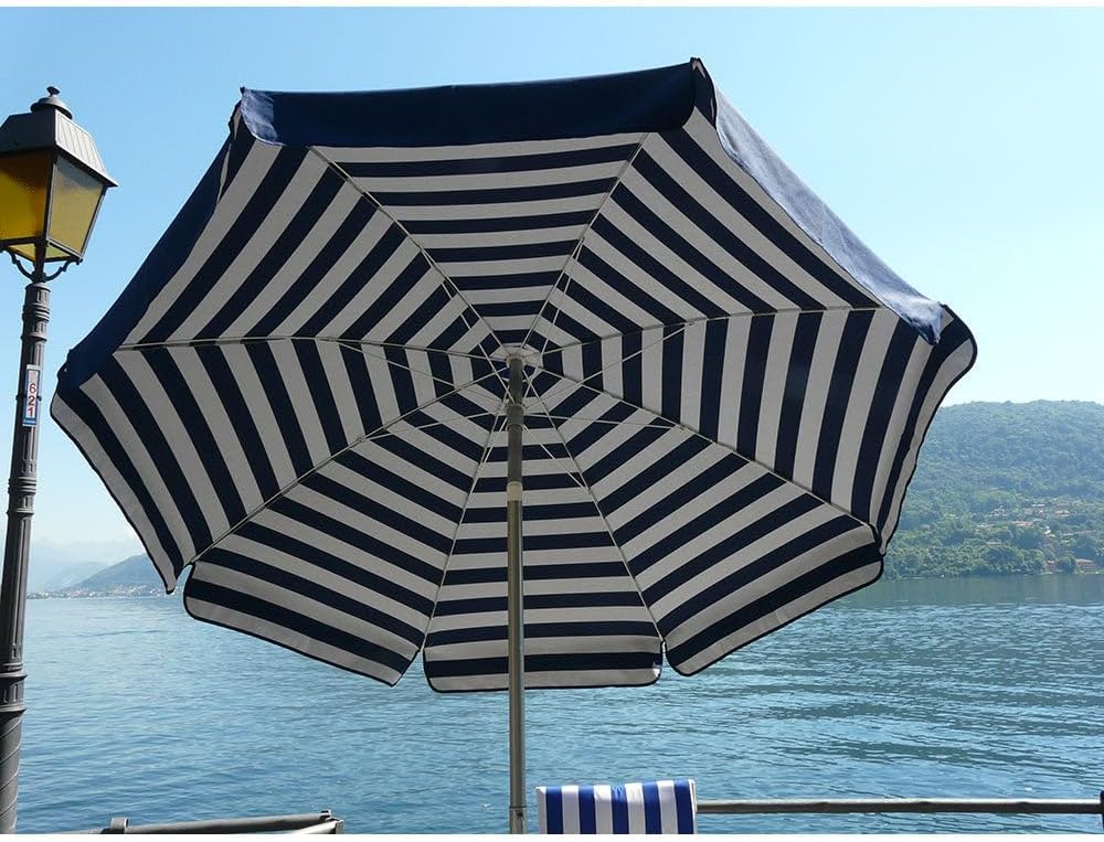 Maffei Art 181 Venezia Sonnenschirm rund Baumwolle Duplex Durchmesser 200 cm Made in Italy blau, bla