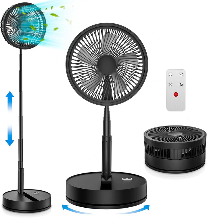 Oszillierender Ventilator Leise mit Fernbedienung, 9" Mini USB Tragbarer Tischventilator Standventil