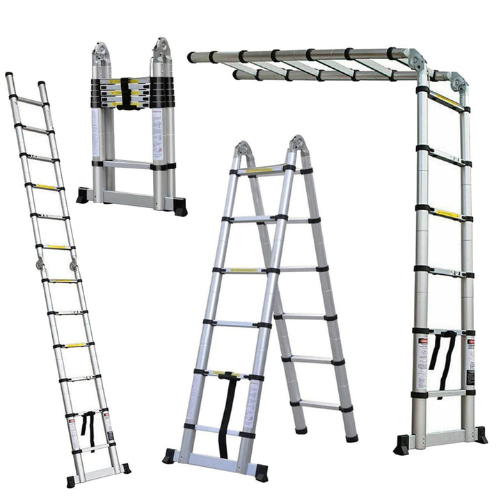 Klappbare Trittleiter, Teleskopleiter, Klappleiter, Klappleiter, aus Aluminium, maximale Belastung 1