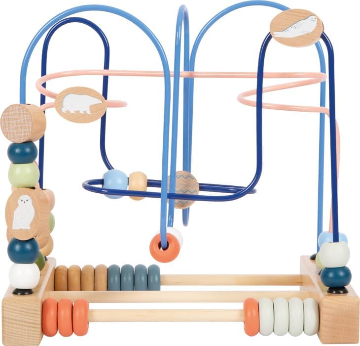 Small Foot Motorikschleife „Arctic“ aus FSC® 100%-zertifiziertem Holz, Motorikspielzeug für Kinder a