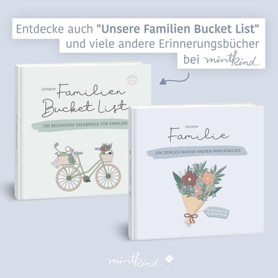 mintkind® "Unsere Familie" Erinnerungsalbum I Familien Geschenk I Familien-Buch zum ausfüllen | Foto
