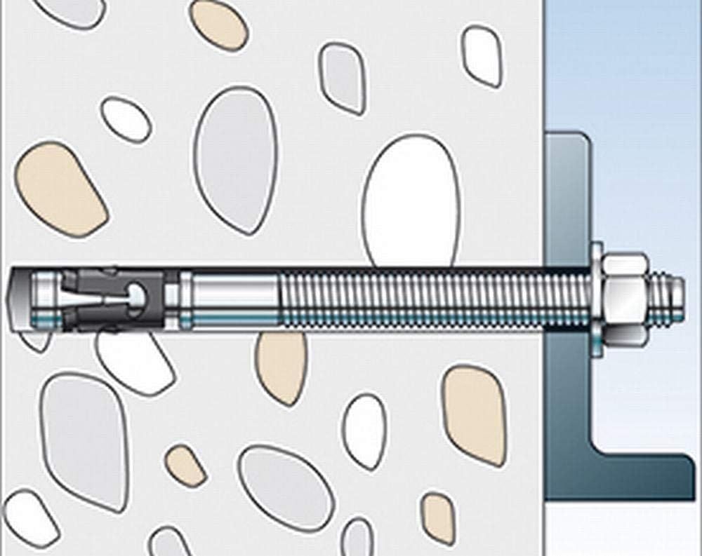 fischer Bolzenanker FAZ II 8 / 50 gvz, Schwerlastanker mit hoher Tragfähigkeit, Ankerbolzen für Befe