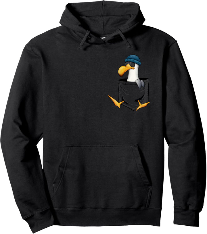 Lässige Hipster Möwe mit Sonnenbrille In Deiner Tasche Pullover Hoodie