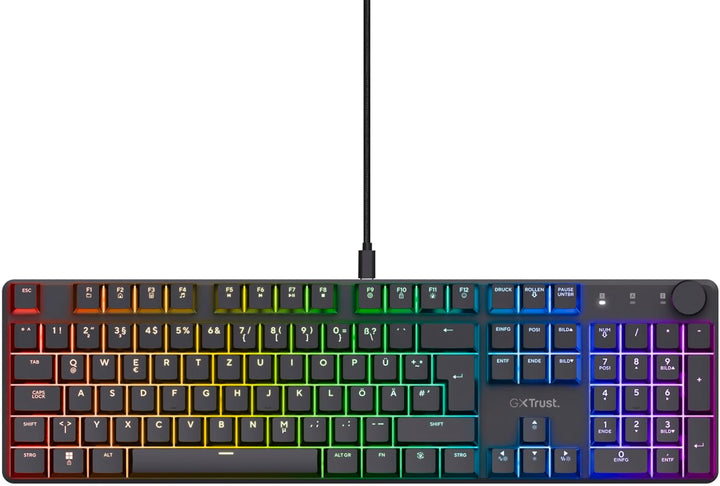 Trust Gaming GXT 866 Torix Mechanische Tastatur Deutsches QWERTZ Layout, Huano-Switches, Flache Tast