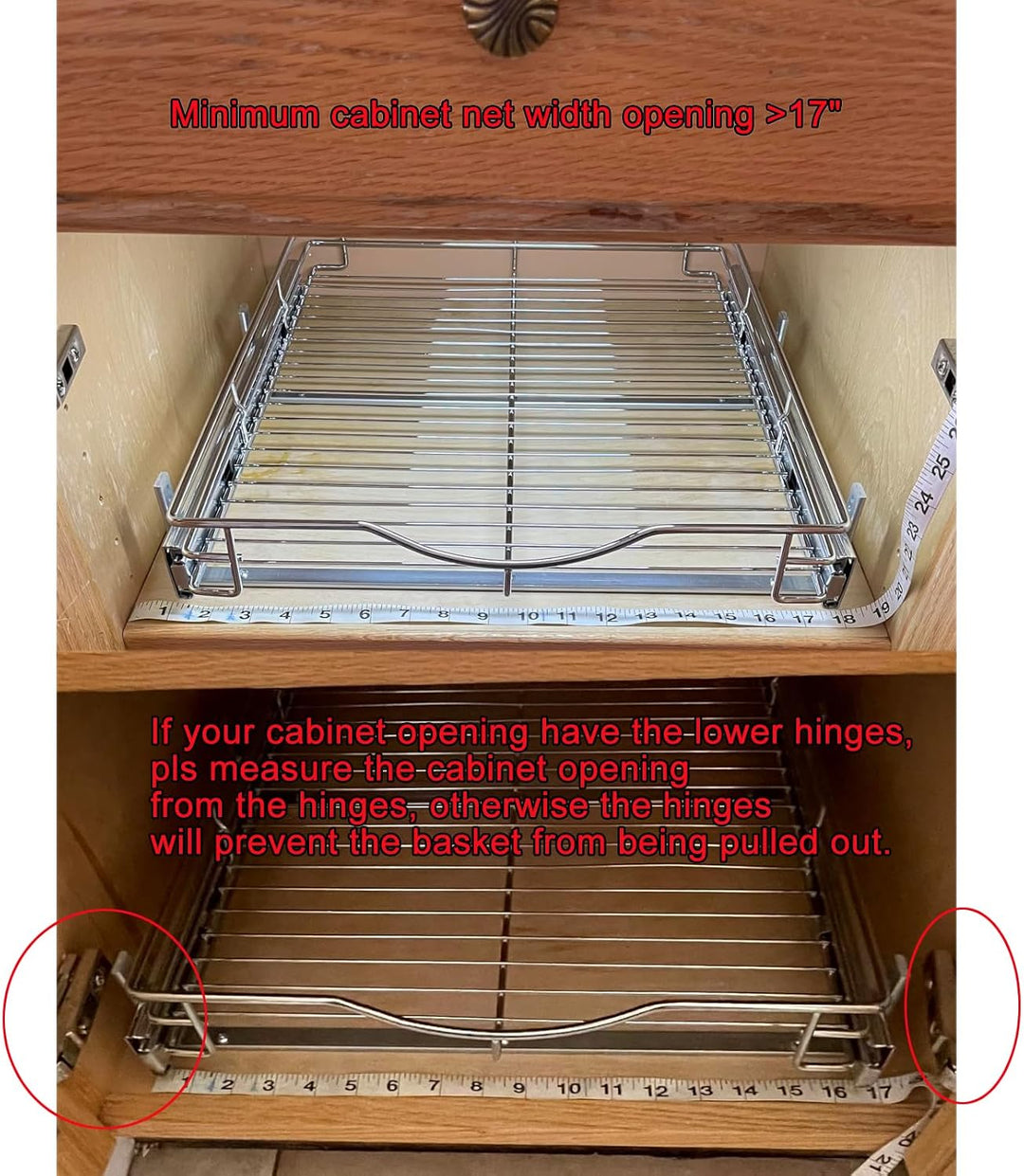 DINDON Ausziehbarer Schrank-Organizer mit 1 Etage (43,2 cm B x 45,7 cm T), robustes Metallregal, aus