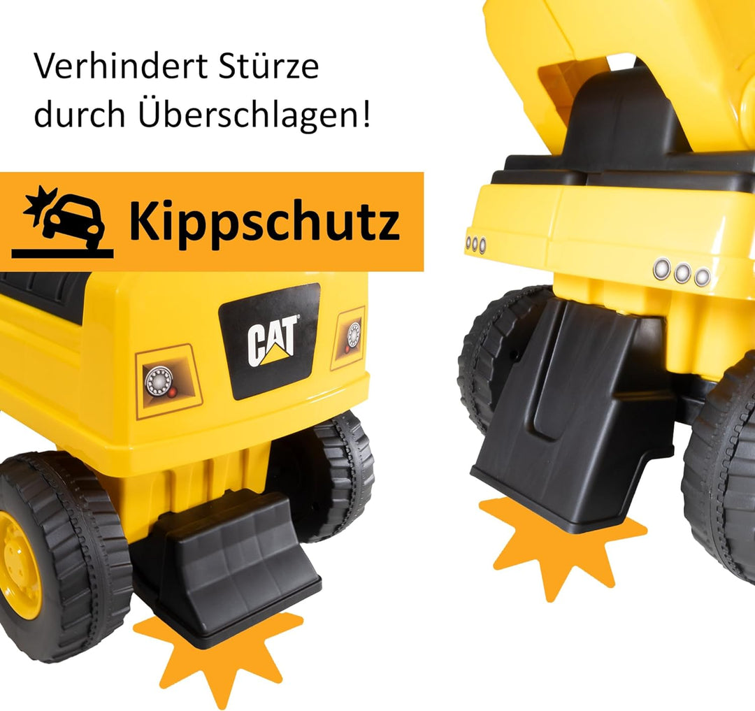LEMODO Rutschauto Radlader mit Staufach, Bagger zum draufsitzen, Sitzbagger mit beweglicher Schaufel