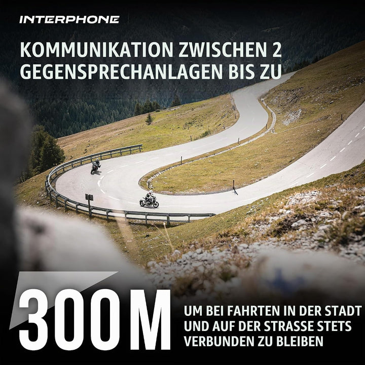 Interphone LINK - Einzelpack - Bluetooth-Kommunikationssystem für Motorräder - Bis zu 2 Reiters, 300