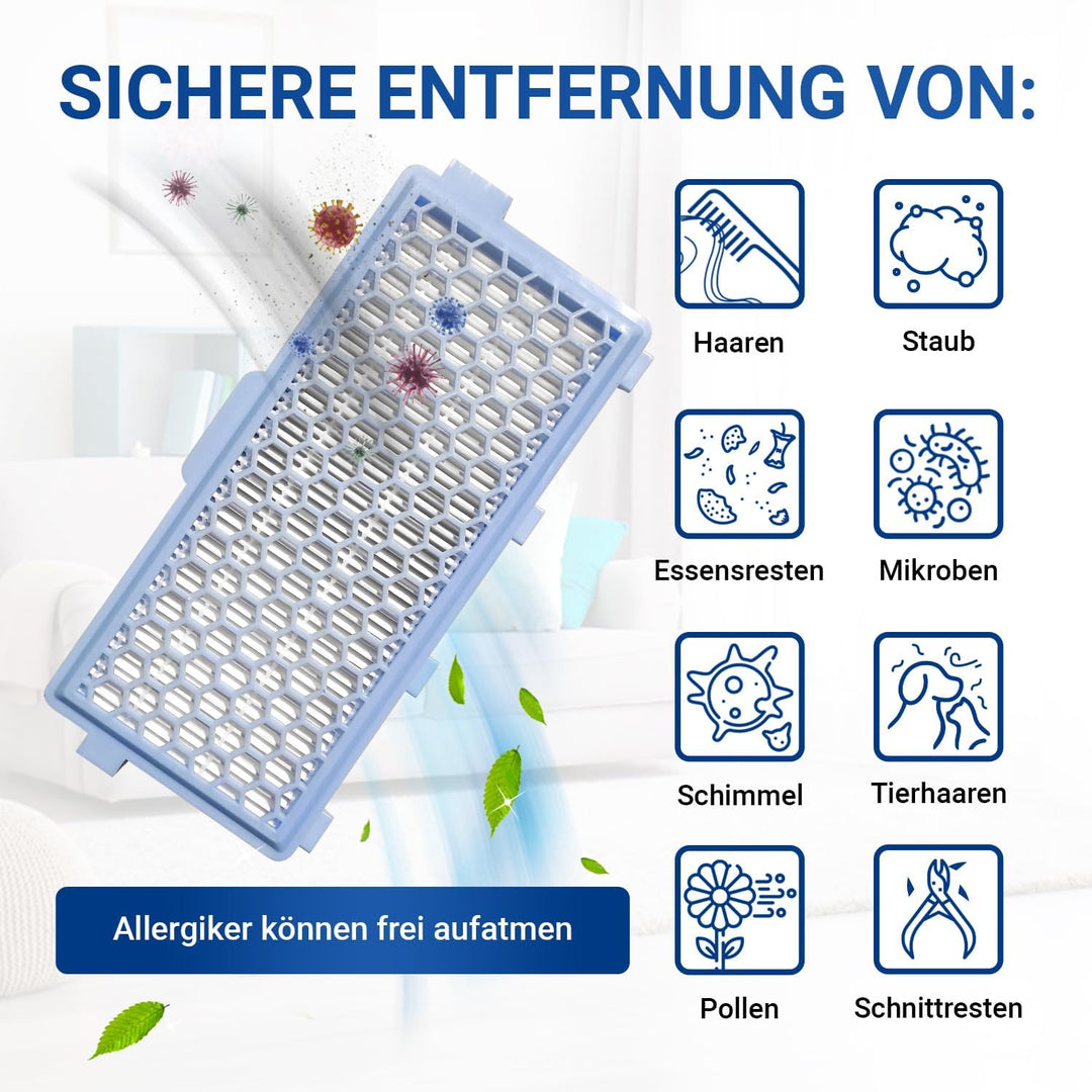 VIOKS 2x Motorfilter Ersatz für Miеle Staubsauger Filter 9616280 SF-HA50 - Staubsaugerfilter Active