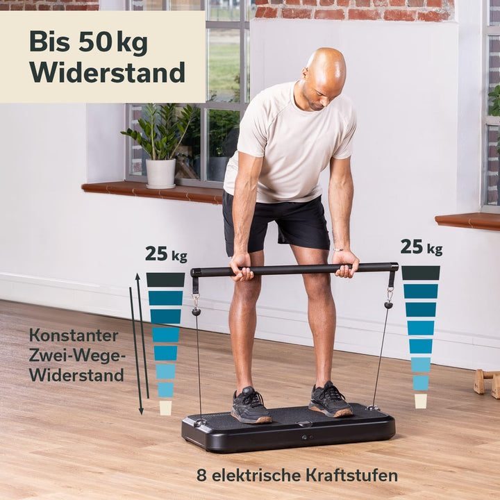 Skandika Kraftstation Smart Training Station | Fitnessgerät für zuhause, 50 kg Seilzug, Multifunktio