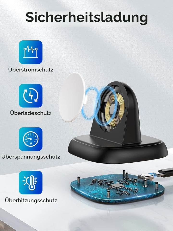 LVFAN Ladegerät für Samsung Galaxy Watch 8, Smartwatch Ladestation mit USB C Ladekabel, Kabellose Ma