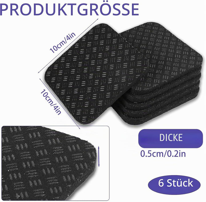 6 Stück Laufbandmatten-Pads, 10x10cm Hochdichte Silikon-Laufbandmatte für Teppichböden Doppelseitige