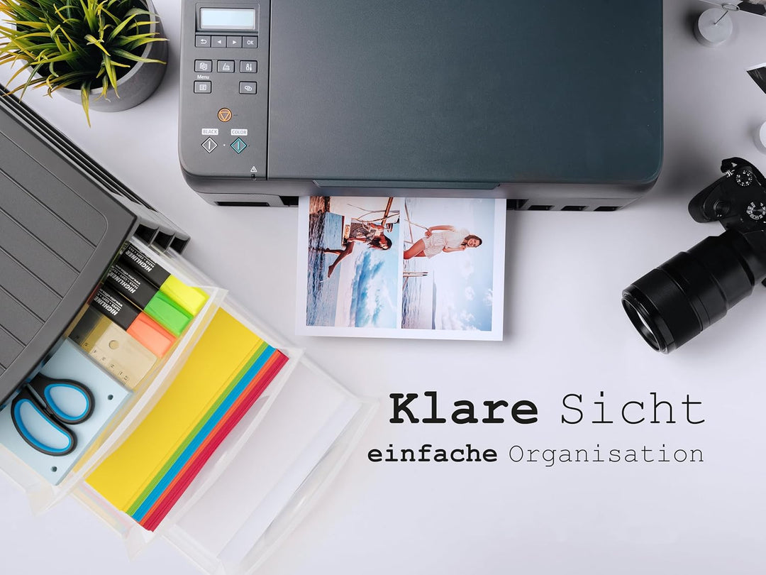 Hausfelder Schubladen Organizer A4, 2 Aufbewahrungsboxen mit je 3 Schubladen, ideal als Ablagebox fü