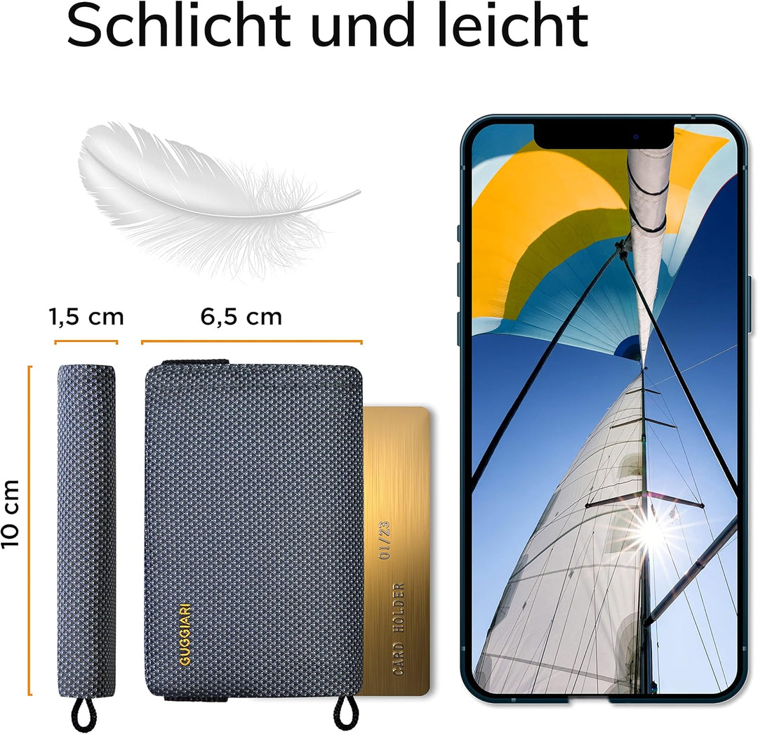 GUGGIARI® Slim Wallet mit RFID Schutz für Kreditkarten-, Bargeld- und Schlüsselhalter - Kartenetui H