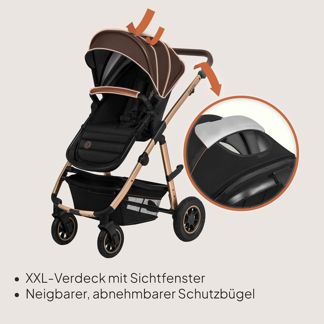 LIONELO Amber Kinderwagen 2 in 1 Kombikinderwagen, Kinderwagen Set mit sportlichen Sitz und fester B
