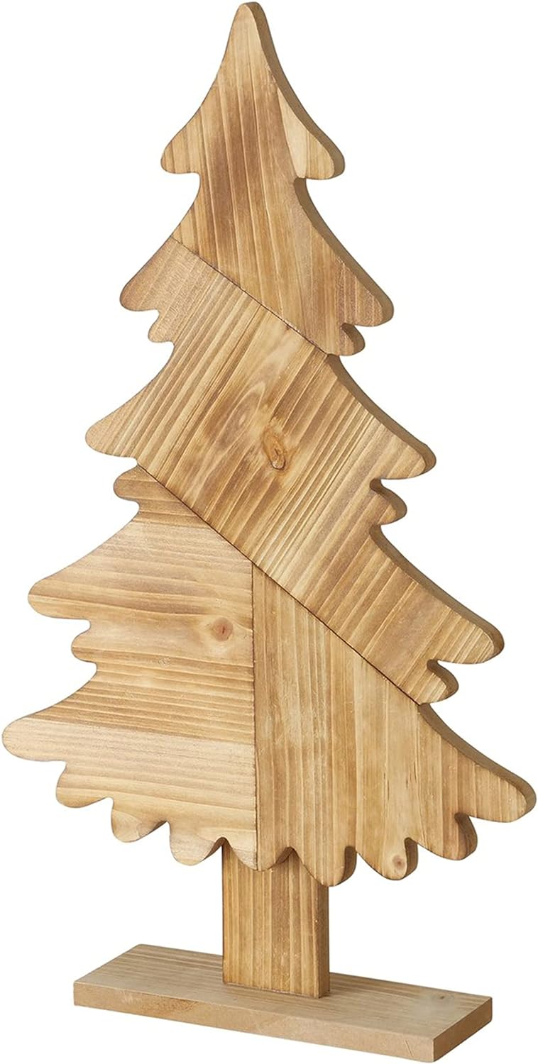 Boltze Deko-Aufsteller Darjan I H 50cm I Deko-Tanne aus Holz I Weihnachtsbaum I Weihnachts-Deko Tann