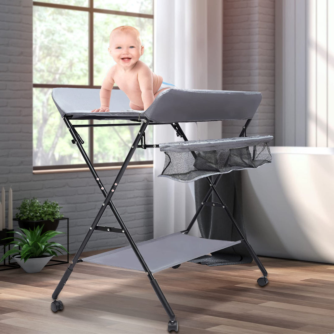 Klappbare Baby Wickeltisch Badewanne Wickel Auflage Kombi Mobil Wickeln für Kinder 25kg Wickelkommod