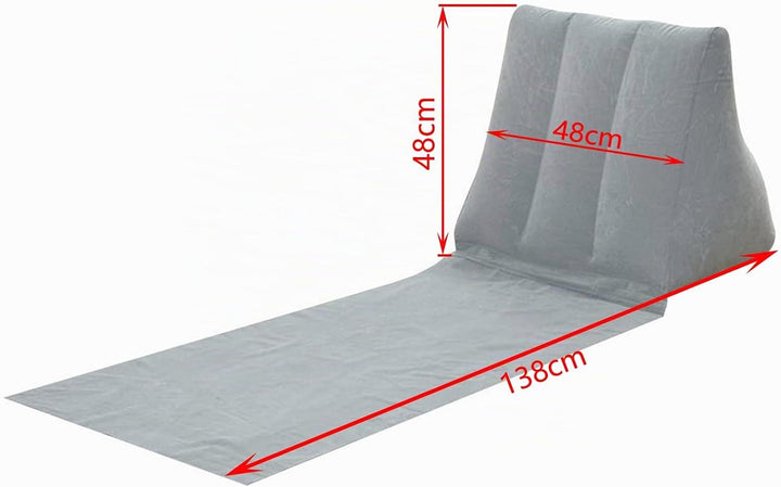 1 Paar aufblasbare Outdoor-Sonnenbad-Strandmatte Kissen Beflockung Strandstühle mit Rückenlehne aufb