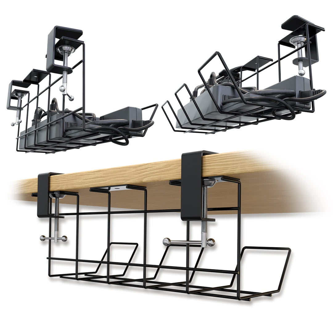 Scanfield Kabelmanagement Unter Tisch, 2er-Set Kabelkanal für Schreibtisch, Kabelmanagement Schreibt