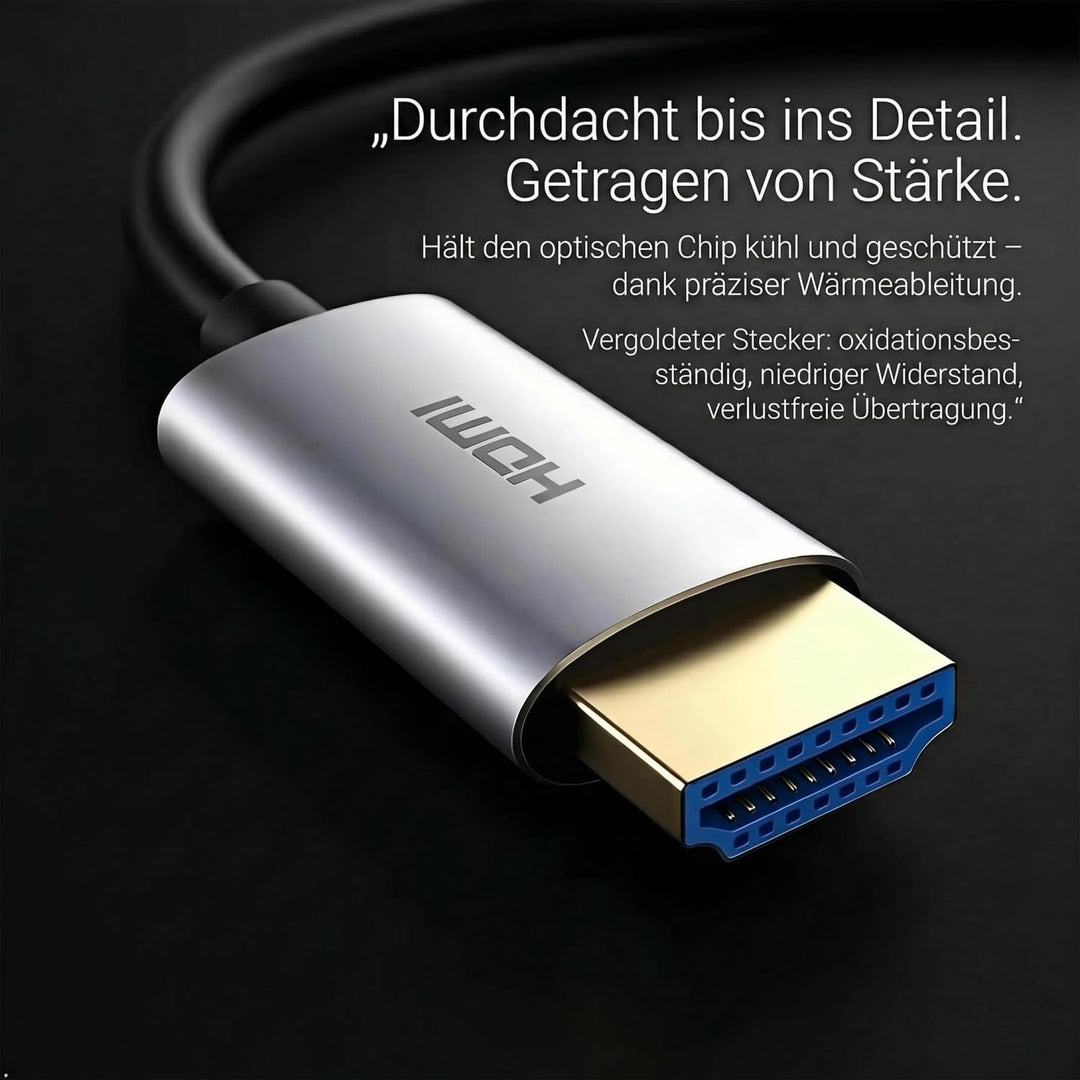 ATZEBE HDMI Glasfaser Kabel -10m, 4k HDMI Kabel unterstützt 4K@60Hz HDR, YUV4:4:4, 3D, ARC, CEC, HDC